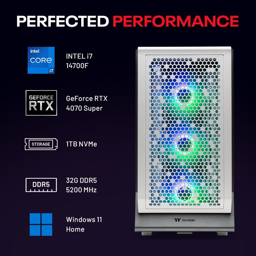 Intel i7 14700F RTX 4070 Super 12GB 1TB NVME 32GB DDR5 RAM Gaming PC H532
