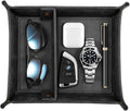 Black Valet Tray with Removable 2 Compartments I54277