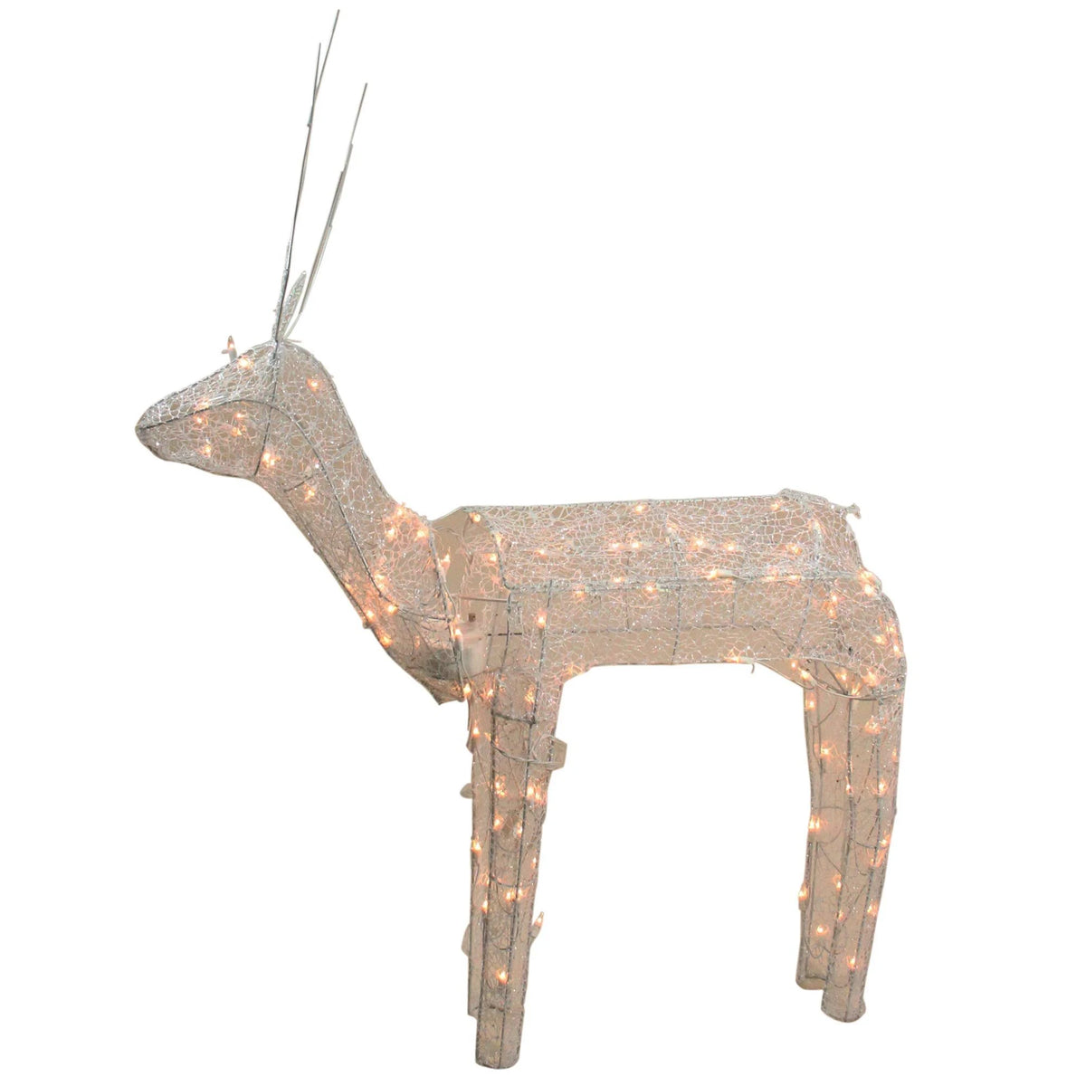48x22 Glitter Animated Standing Reindeer Lighted Christmas Yard Decoration D13124