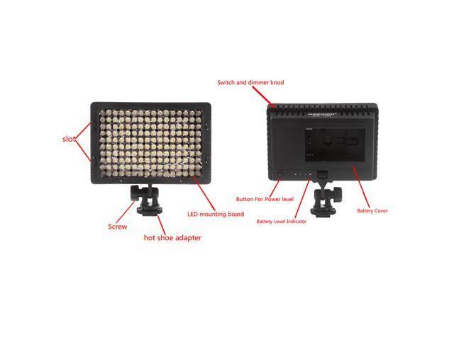 Neewer CN 160 LED Digital Camera Video Lighting Kit Dimmable LED Video Light Diffuser Rechargeable Battery with R907870