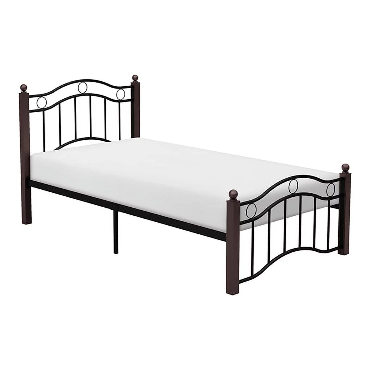 Black and Brown Metal Twin Platform Bed I5591