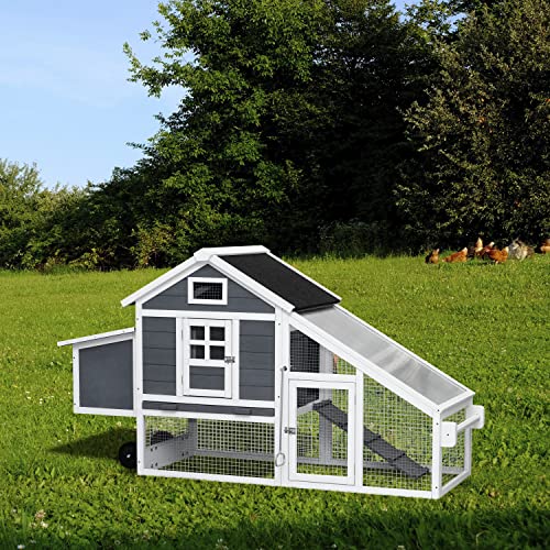 Large Wooden Chicken Coop with Wheels G886