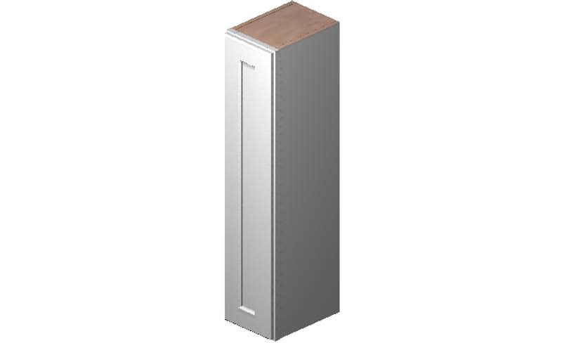 White 1 Door 3 Shelves Wall Cabinet High-Density Fiberboard K891
