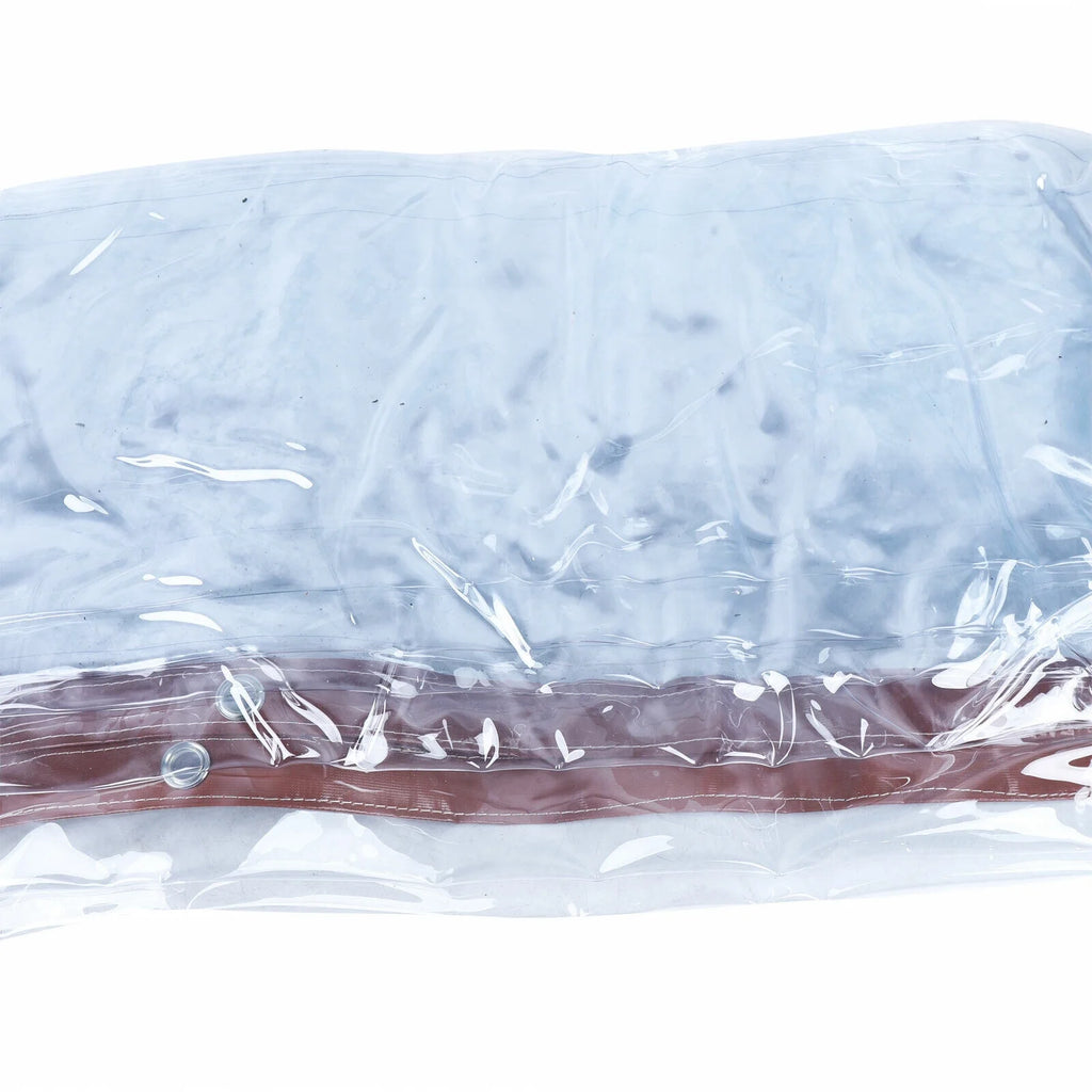 Brown PVC Clear Awning Canopy Curtain Enclosure Tarpaulin F37825
