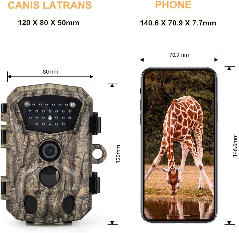 Mini Trail Camera 1080P HD Waterproof Wildlife Scouting Hunting Cam with 120° Wide Angle Lens and Night Vision 2.4” LCD IR LEDs 18MP IP66 N455261