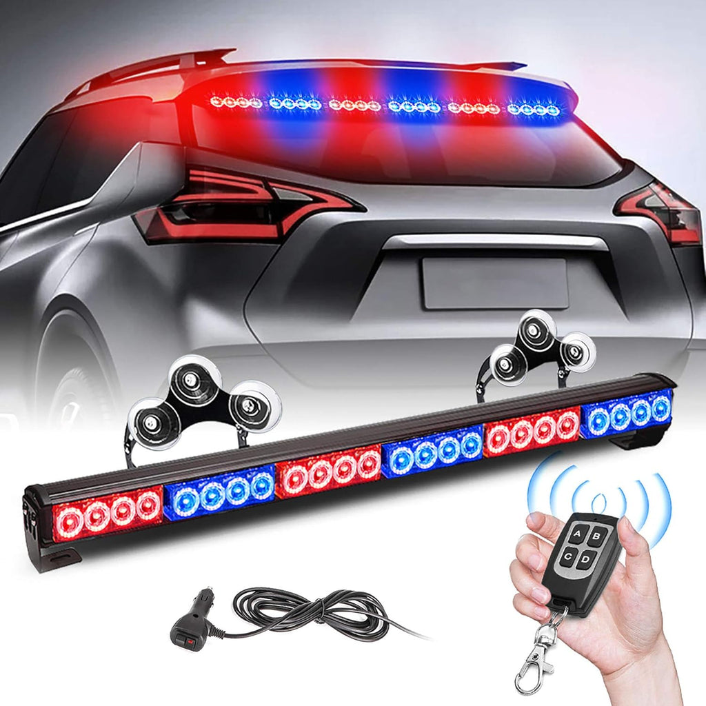 27 Inch 6 Panel Amber and White LED Strobe Light Bar Pack of 2 E6472
