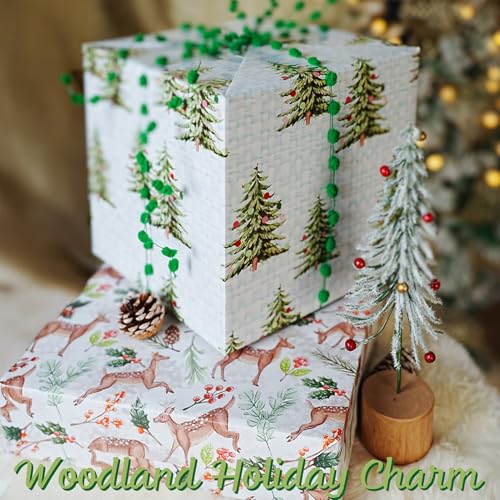 Reversible Kraft Christmas Wrapping Paper - Jumbo Roll - 30 Inch X 33 Feet - Vintage Trucks Design D1210