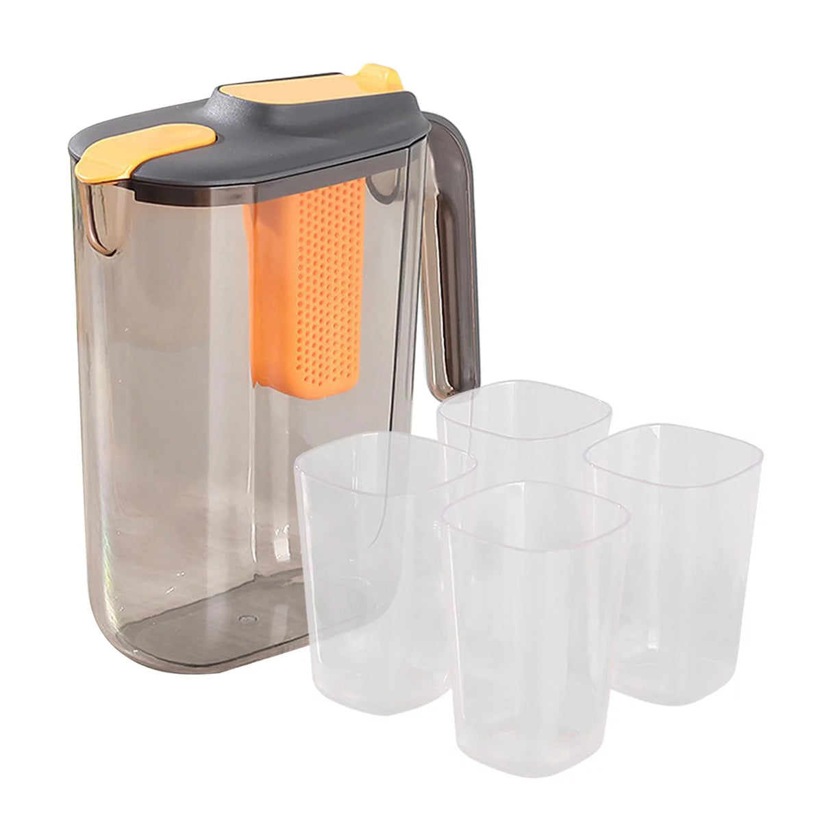 Black Ice Tea Maker Beverage Pitcher with 4 Cups L1401