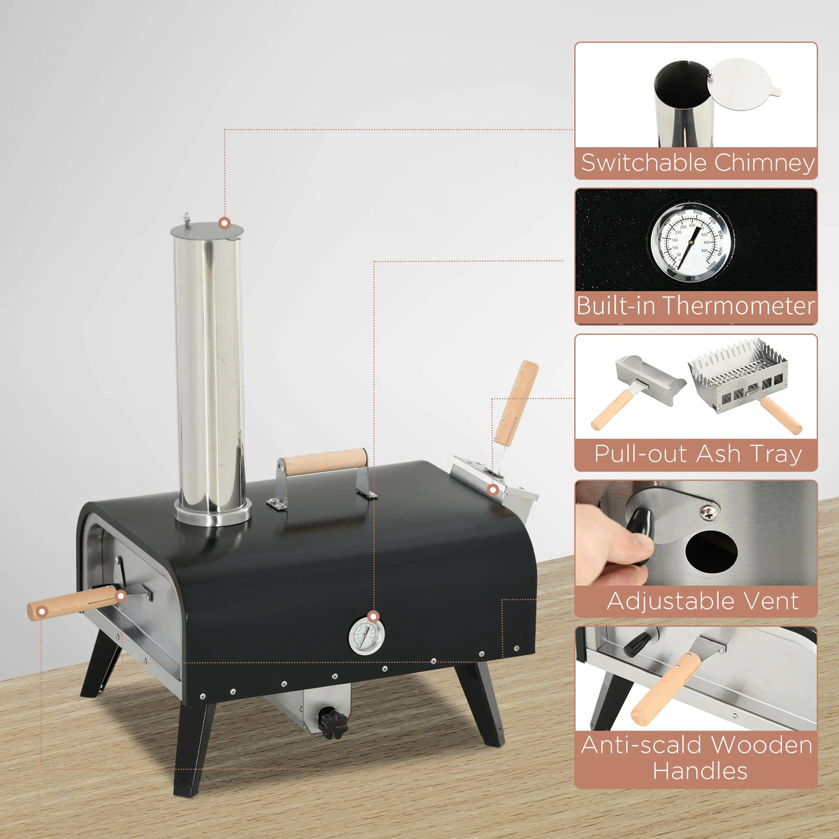 Outdoor Pizza Oven with Rotating Stone Z9272