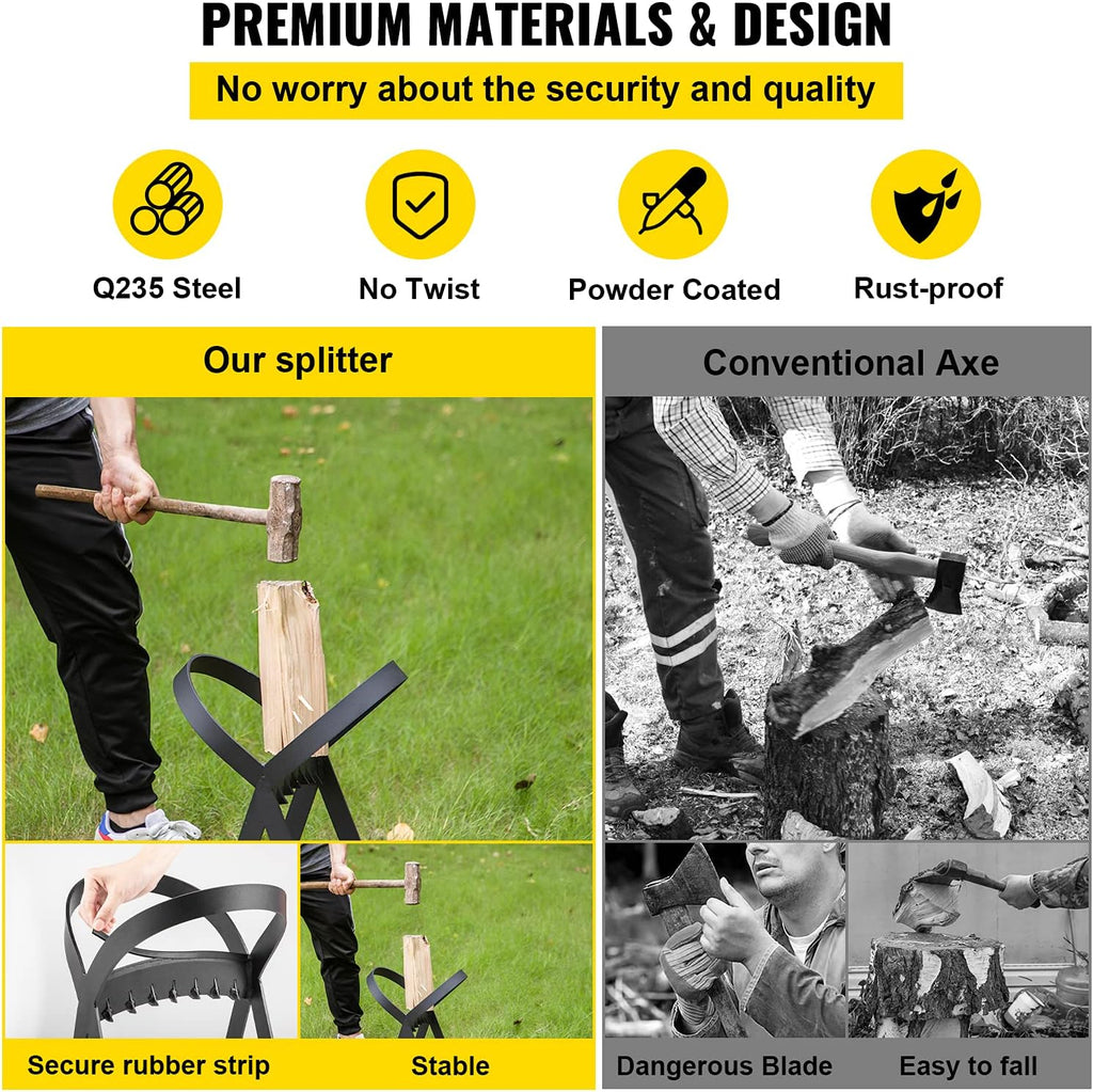 20.3" x 13.2" Manual Log Splitter for 8" Diameter Wood, 8.6 Lbs, Q235 Steel, Pack of 2 D89389