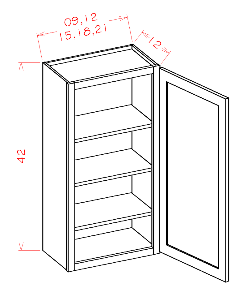 White 1 Door 3 Shelves Wall Cabinet High-Density Fiberboard K891