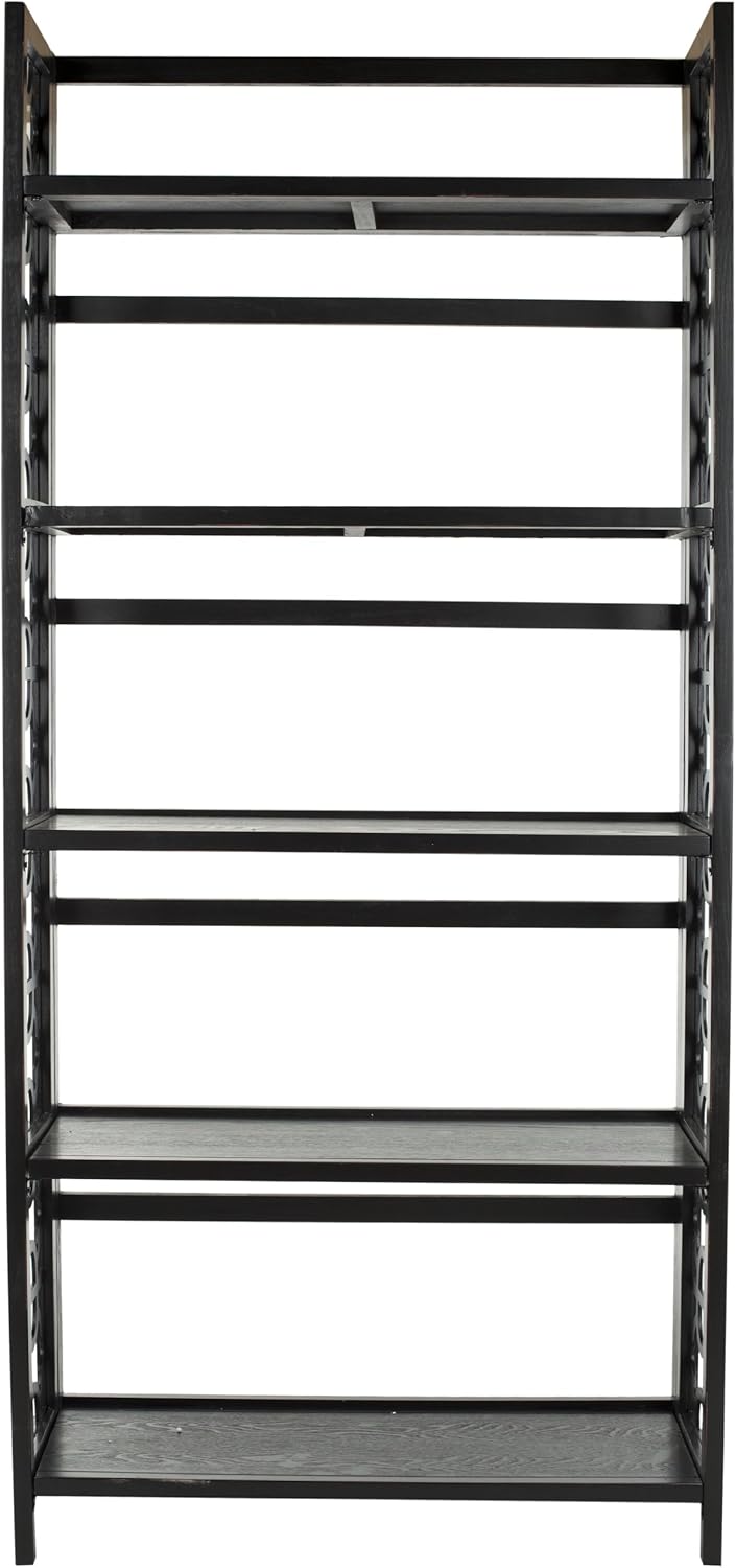 Black 5-Shelf Bookcase W5973