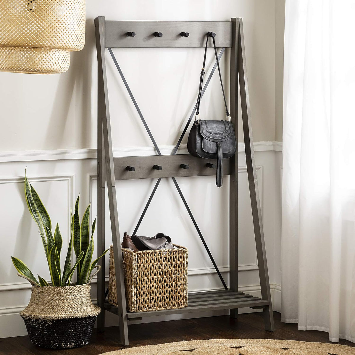Brown 4 Shelves Wood Bookcase M9586