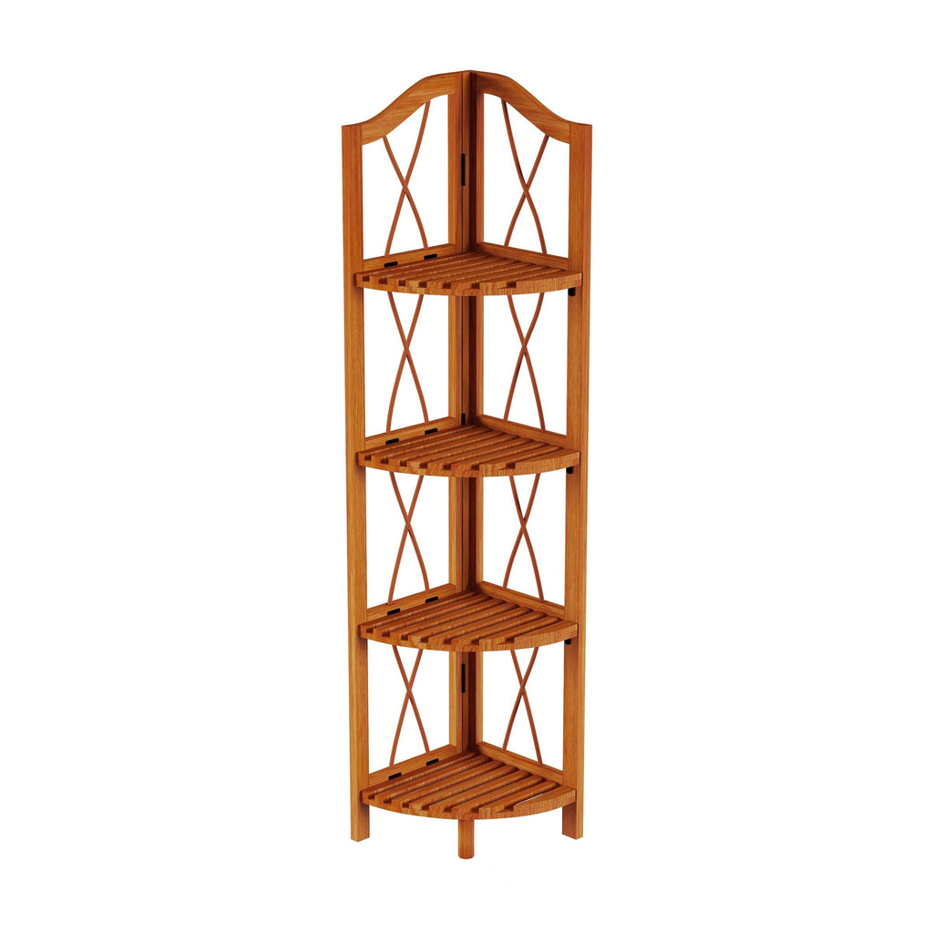 4-Tier Folding Corner Bookcase P8418