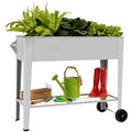 32" Raised Garden Bed with Wheels & Shelf T607