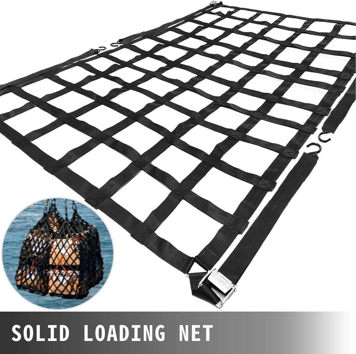 6.8'x 4.1' Heavy Duty Truck Bed Cargo Net with S-Hooks, 1100LBS, Pack of 2 Q13915