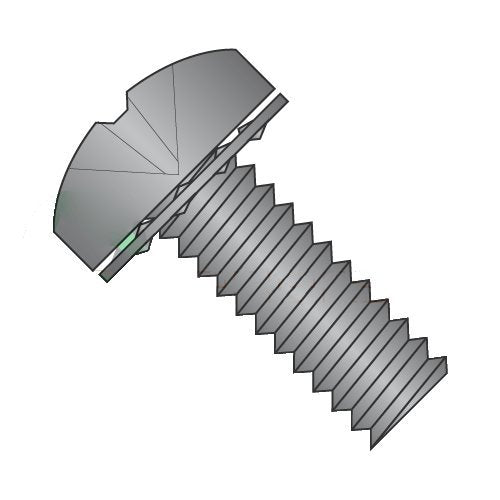 10-32 x 1/2" SEMS Screws, Internal Tooth Washer, Phillips Pan Head, Steel, Black Oxide Y10979
