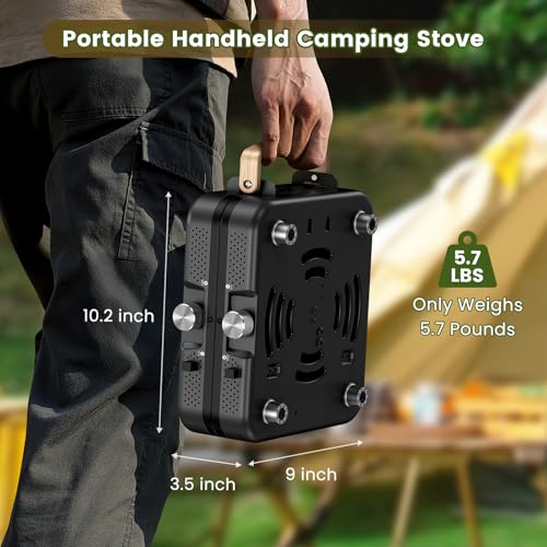 2-Burner Portable Propane Camp Stove with Griddle and Carrying Bag Y589