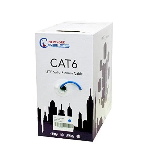 Cat6 Plenum 1000ft UTP Solid Bulk 550MHz Ethernet Cable Blue G60423