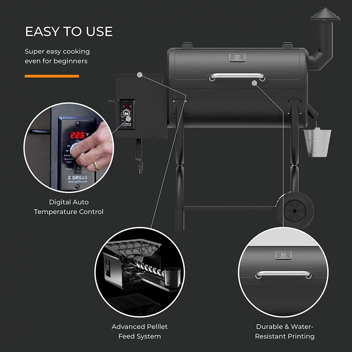 Wood Pellet Grill & Smoker 8 in 1 Black I656585