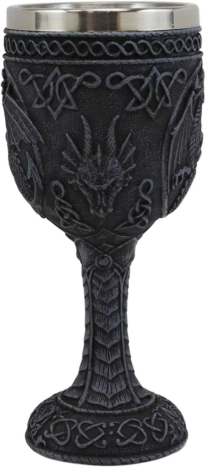 Celestial Moon Dragon Wine Goblet Chalice Cup 6oz W959511