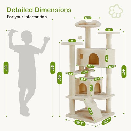 Dark Grey Multi-Level Cat Tree with 2 Condos and Scratching Posts V631