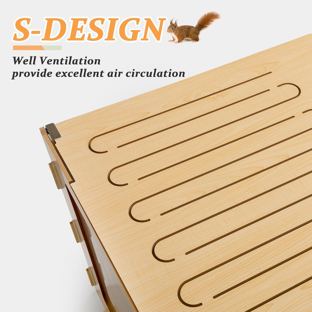 40" Large Wooden Hamster Cage with Acrylic Sheets L9925