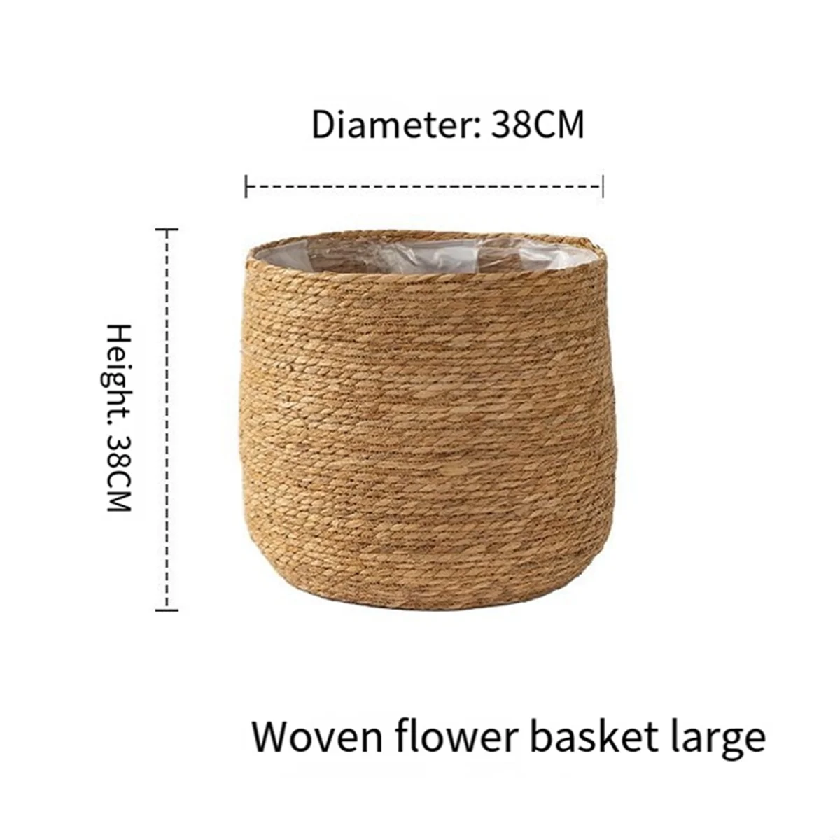 Seagrass Woven Plant Pot with Plastic Film Insert W175