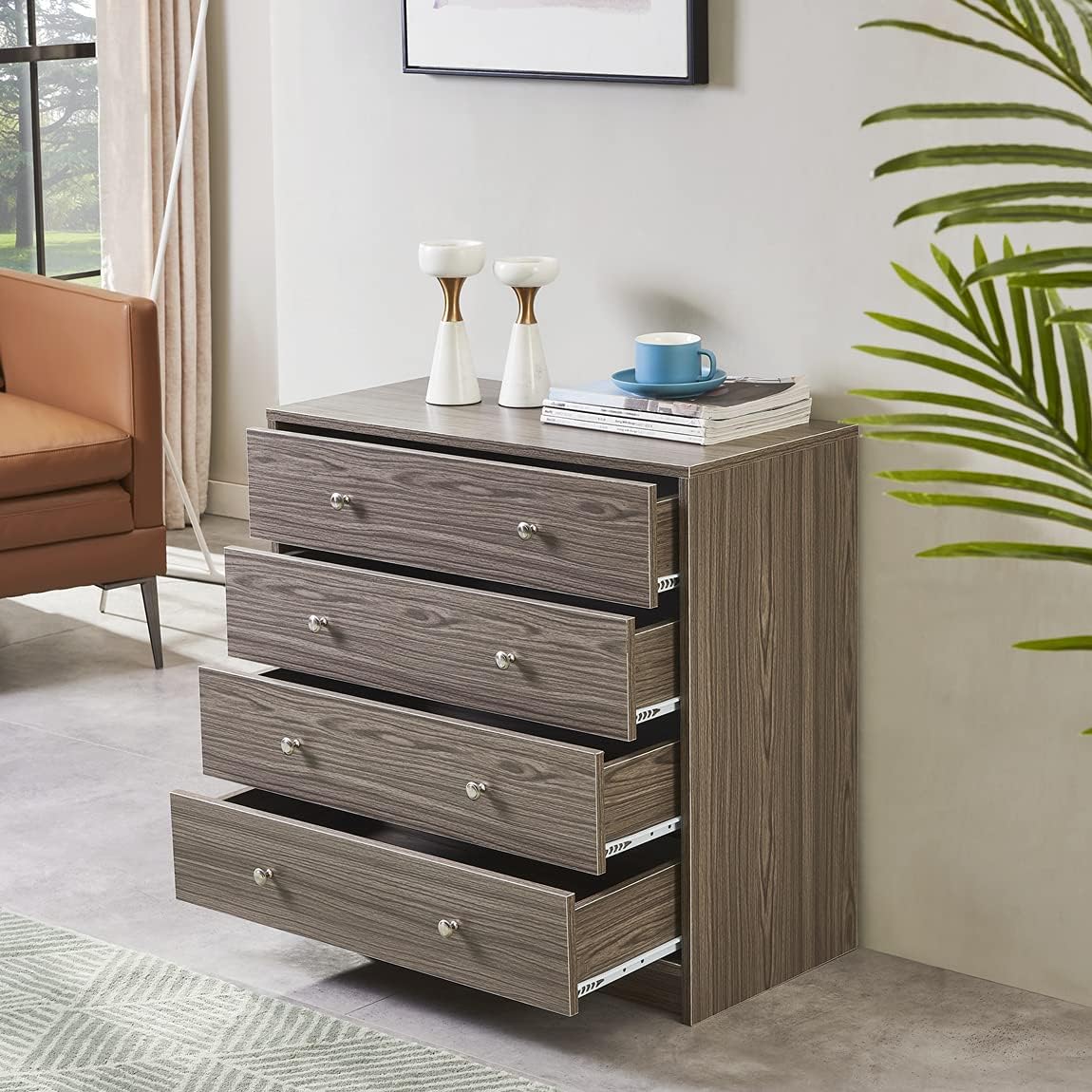 Black 5 Drawer Wood Dresser K159860