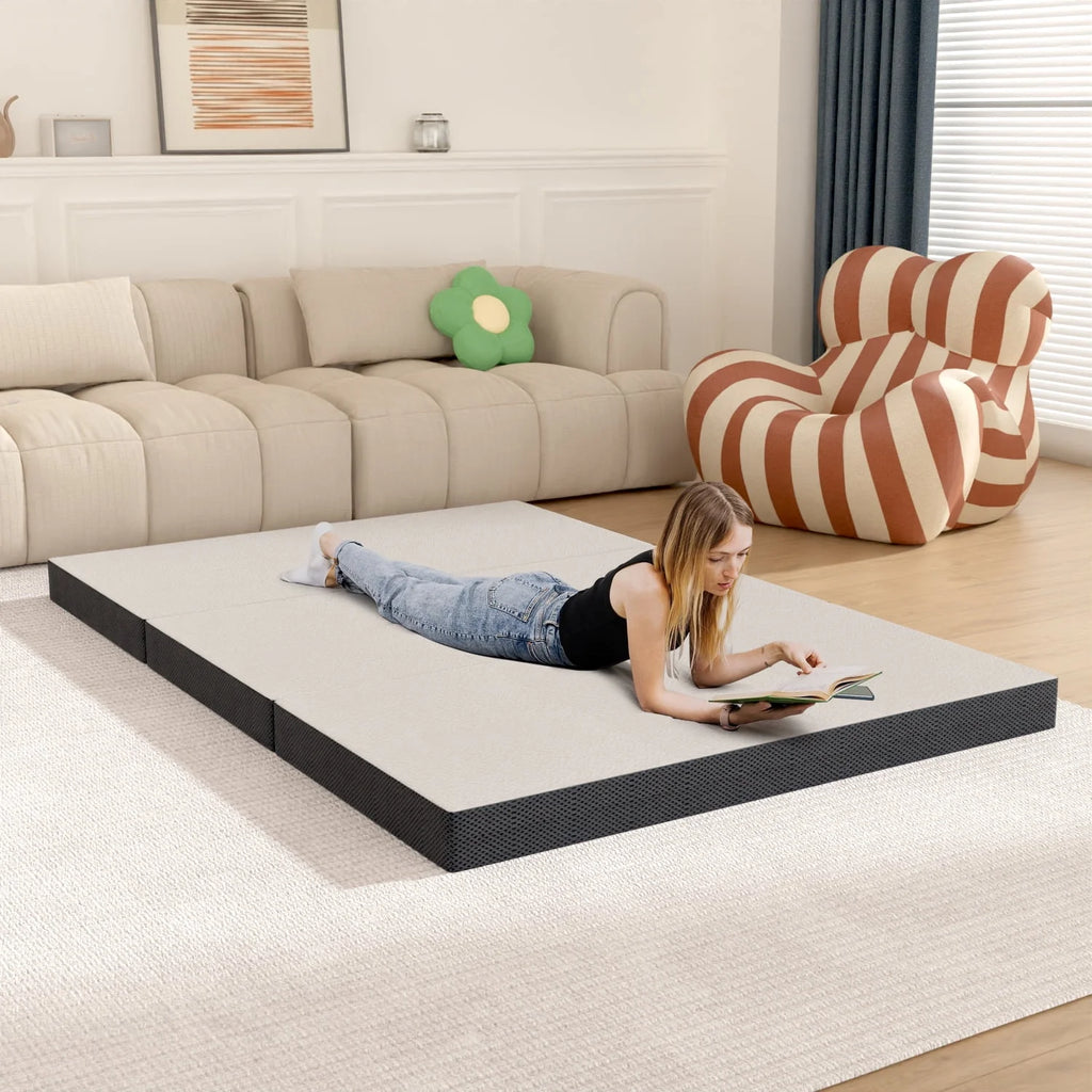 3 Inch Single Foldable Floor Mattress with Washable Cover N99396