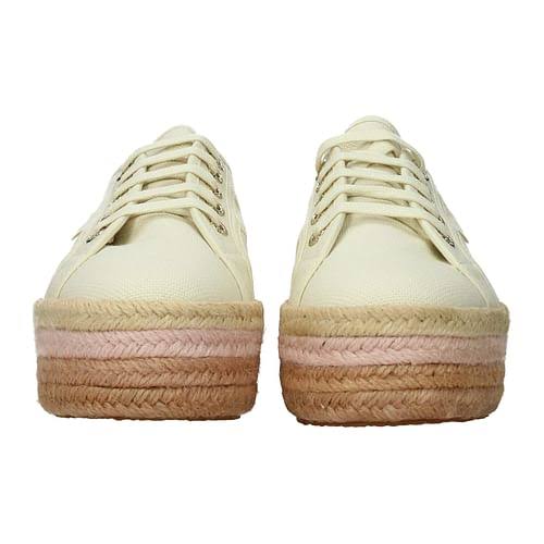 Light Sand Beige Canvas Rope Flatform Shoes G40053