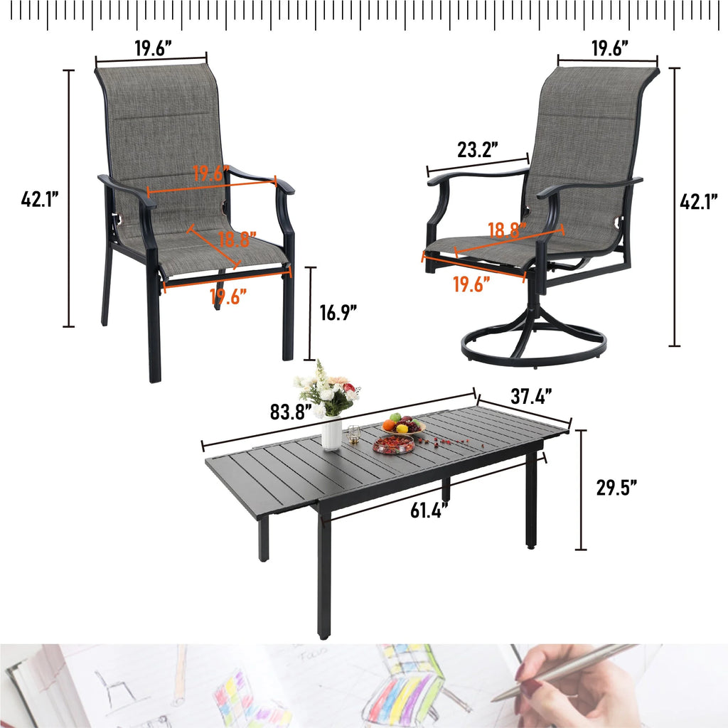 9 Pieces Outdoor Patio Dining Set X966955
