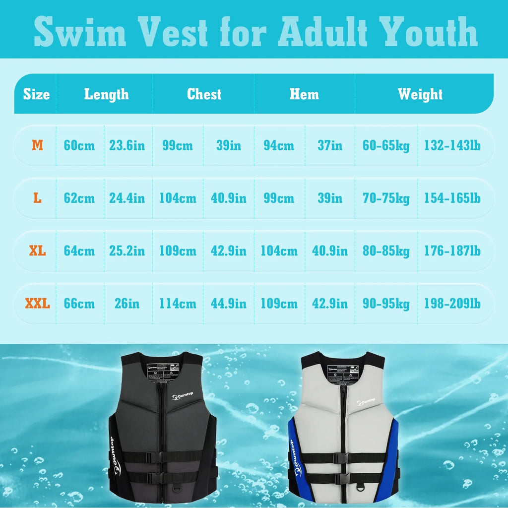 Black Adult Life Jacket Swim Vest X627
