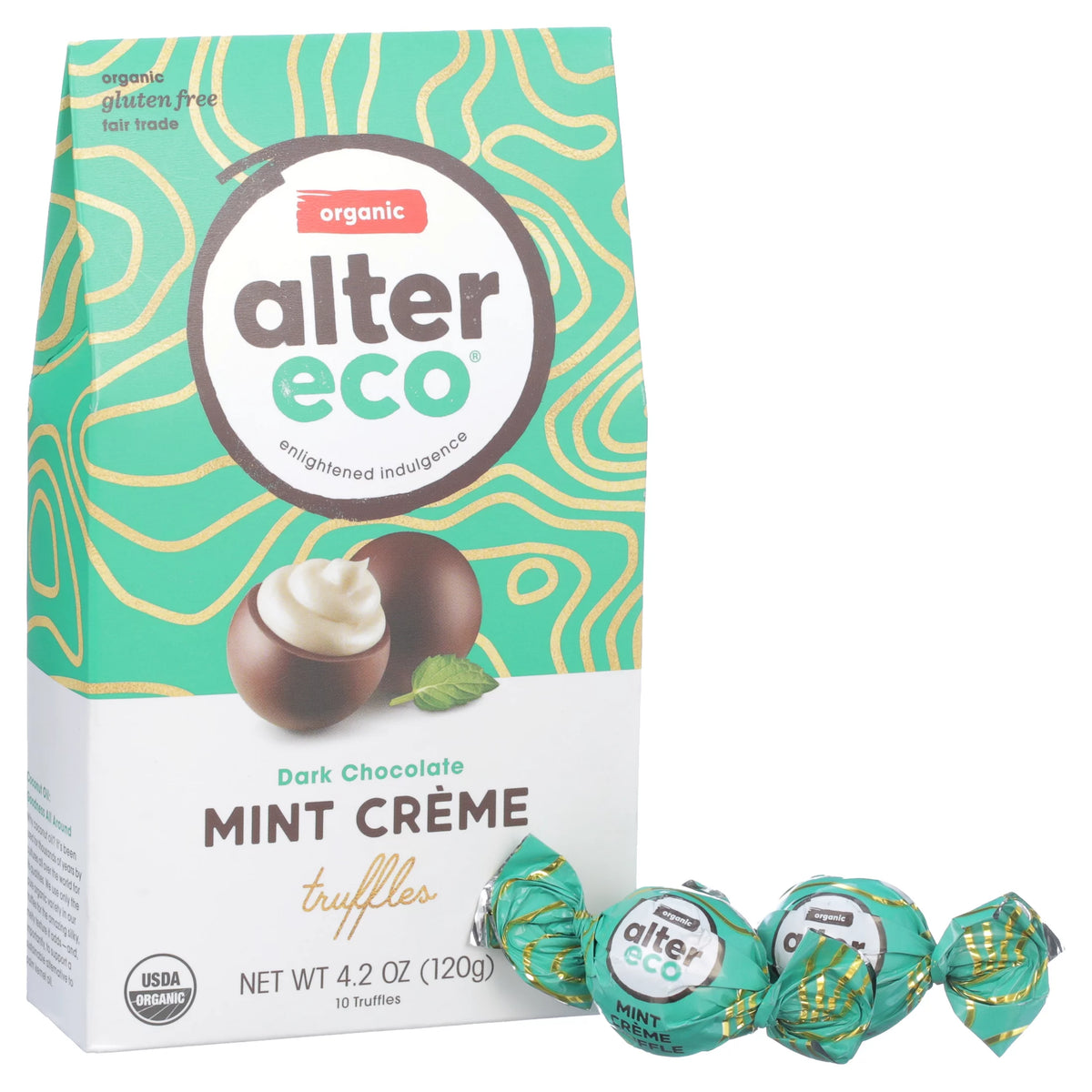 Mint Creme Organic Chocolate Truffles 10 Ct. Pack Of 8 Y632