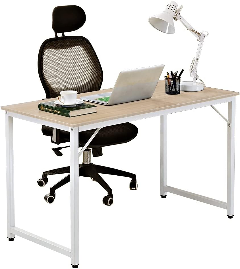 47 inches Composite Wood Computer Desk, Walnut and Black Legs Pack of 2 Y98193