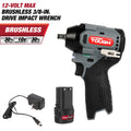 12V Max Lithium-Ion Brushless Impact Wrench with 2.0Ah Battery and Charger S666