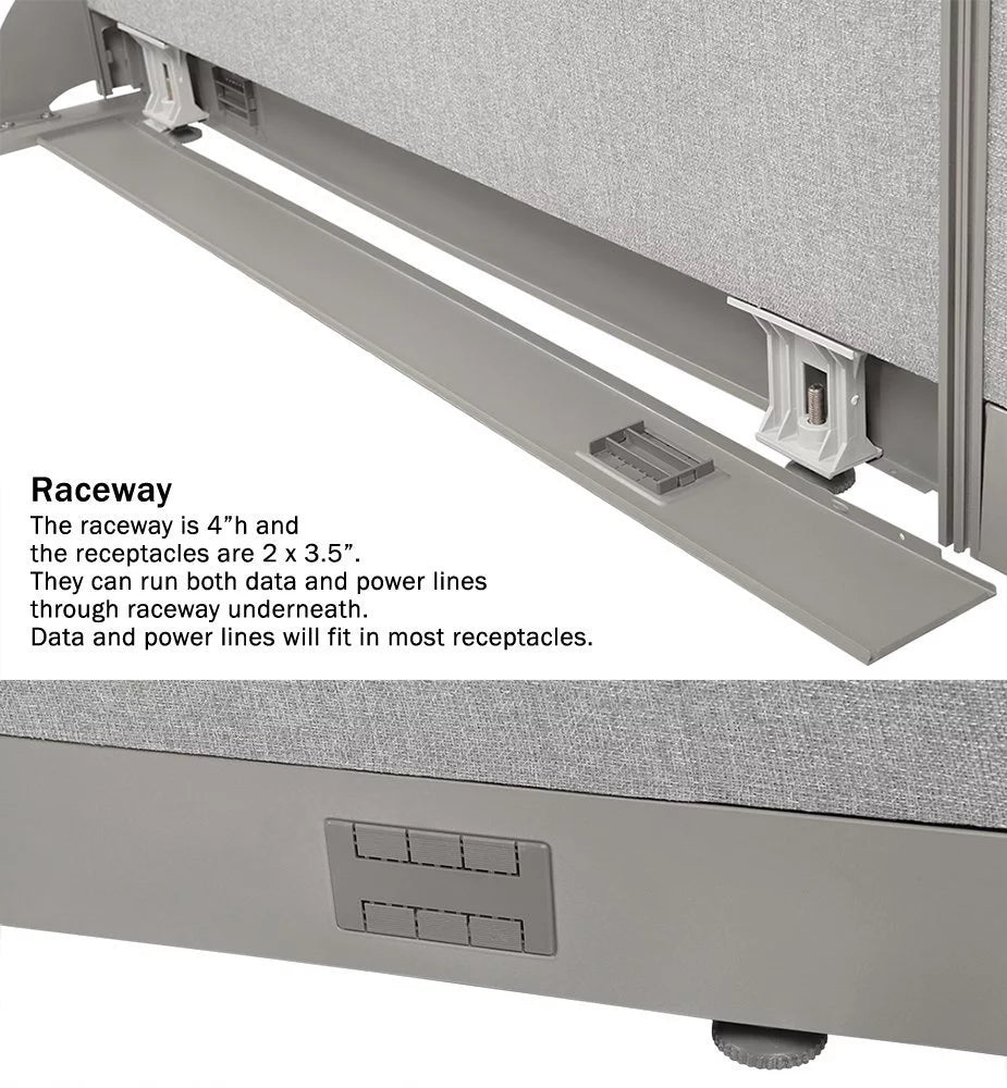 144"W x 72"H Wall Mounted Office Partition Room Divider L63678