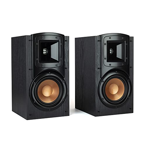 Black Bookshelf Speakers with Center Channel Speaker and Subwoofer Speaker S383