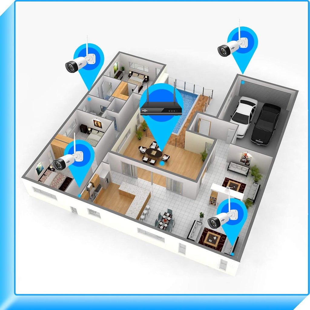 2K WiFi Security Camera System with 1TB Hard Drive Y7655