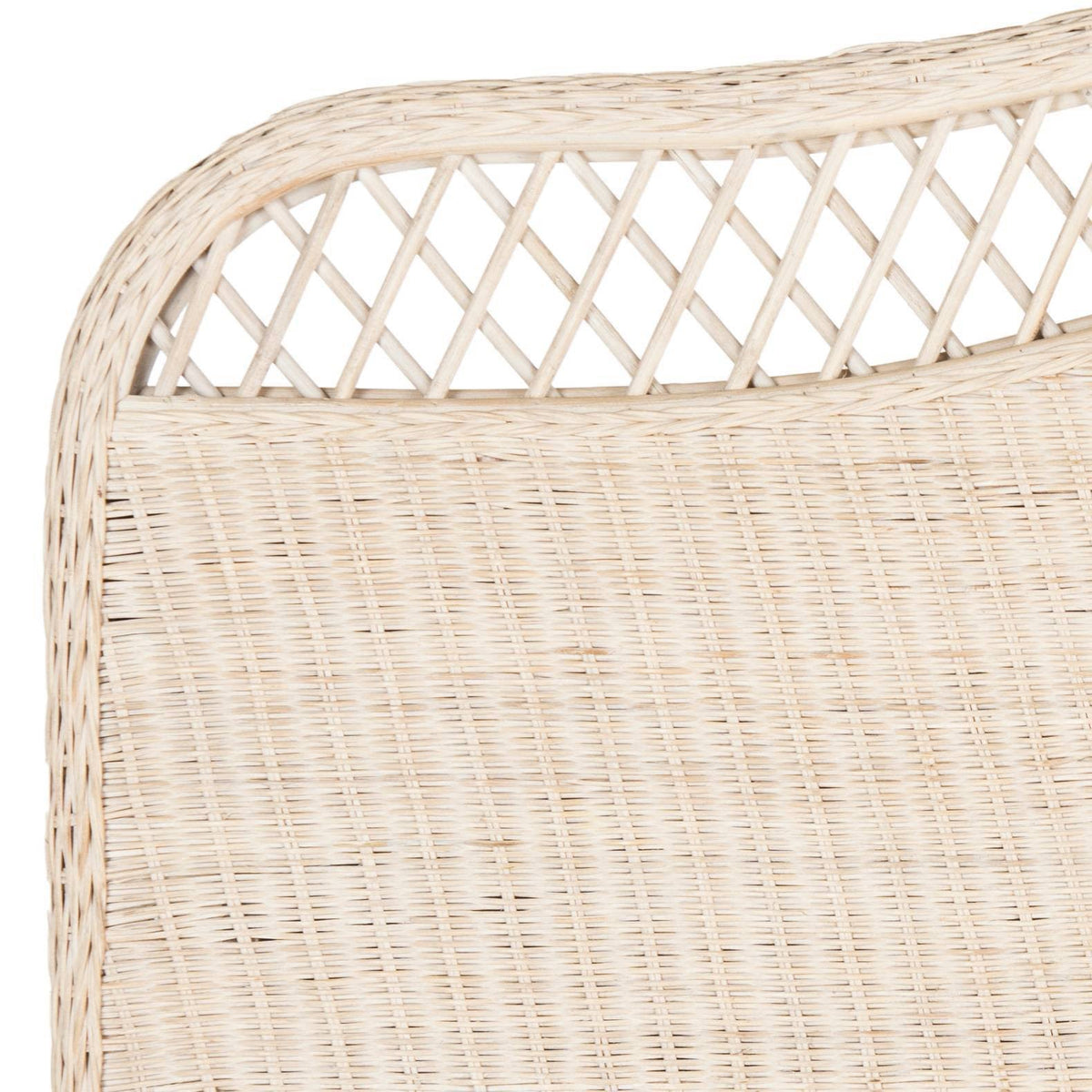 White Washed Rattan Headboard King I463