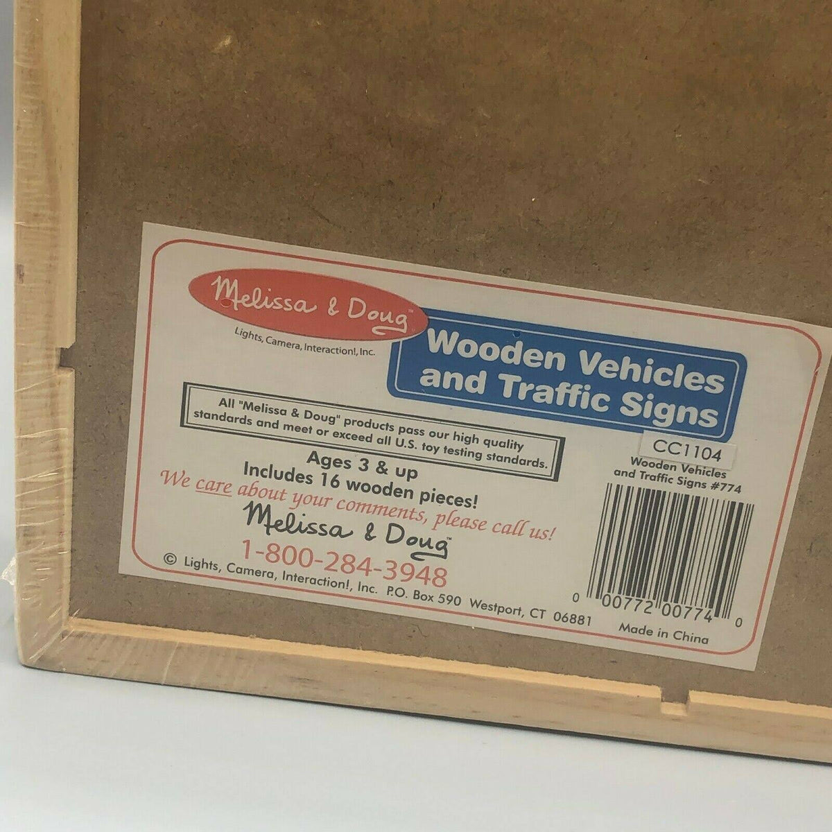16 Pc Wooden Vehicles and Traffic Signs W404