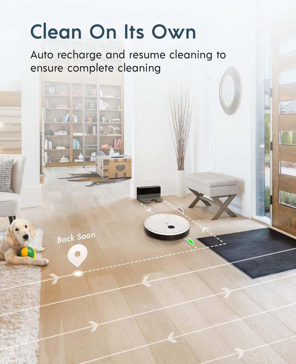 Robot Vacuum, 3000Pa Suction, Carpet Detection, Smart Visual Mapping, 110mins Runtime G65374