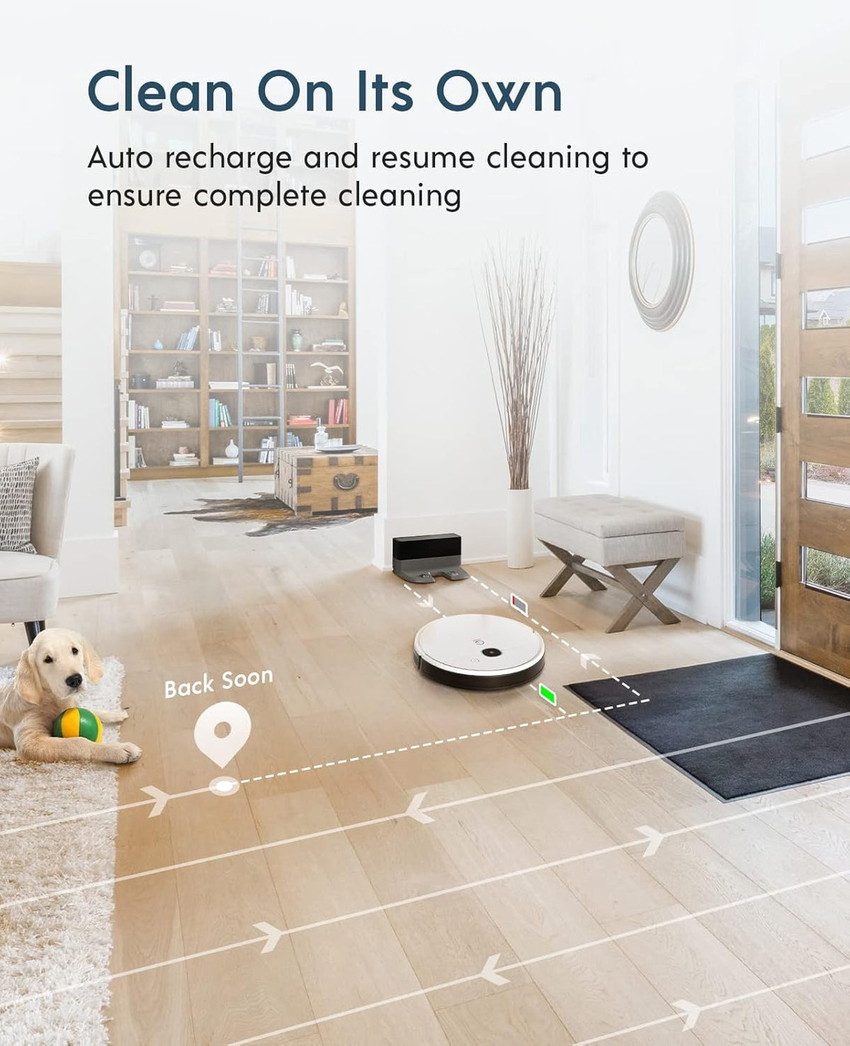 Robot Vacuum, 3000Pa Suction, Carpet Detection, Smart Visual Mapping, 110mins Runtime G65374