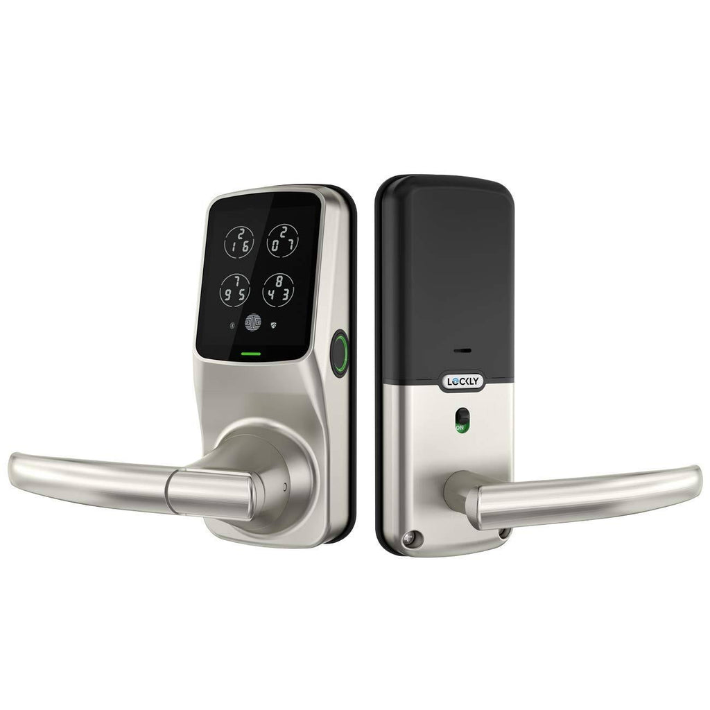 Satin Nickel Smart Touchscreen Door Latch Lock with Fingerprint and Bluetooth H7020
