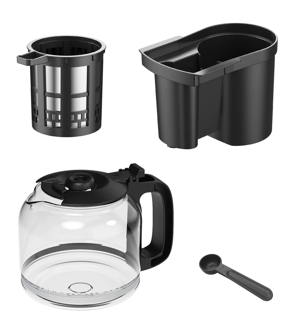 12-Cup Black Coffee Maker with Integrated Grinder R128157