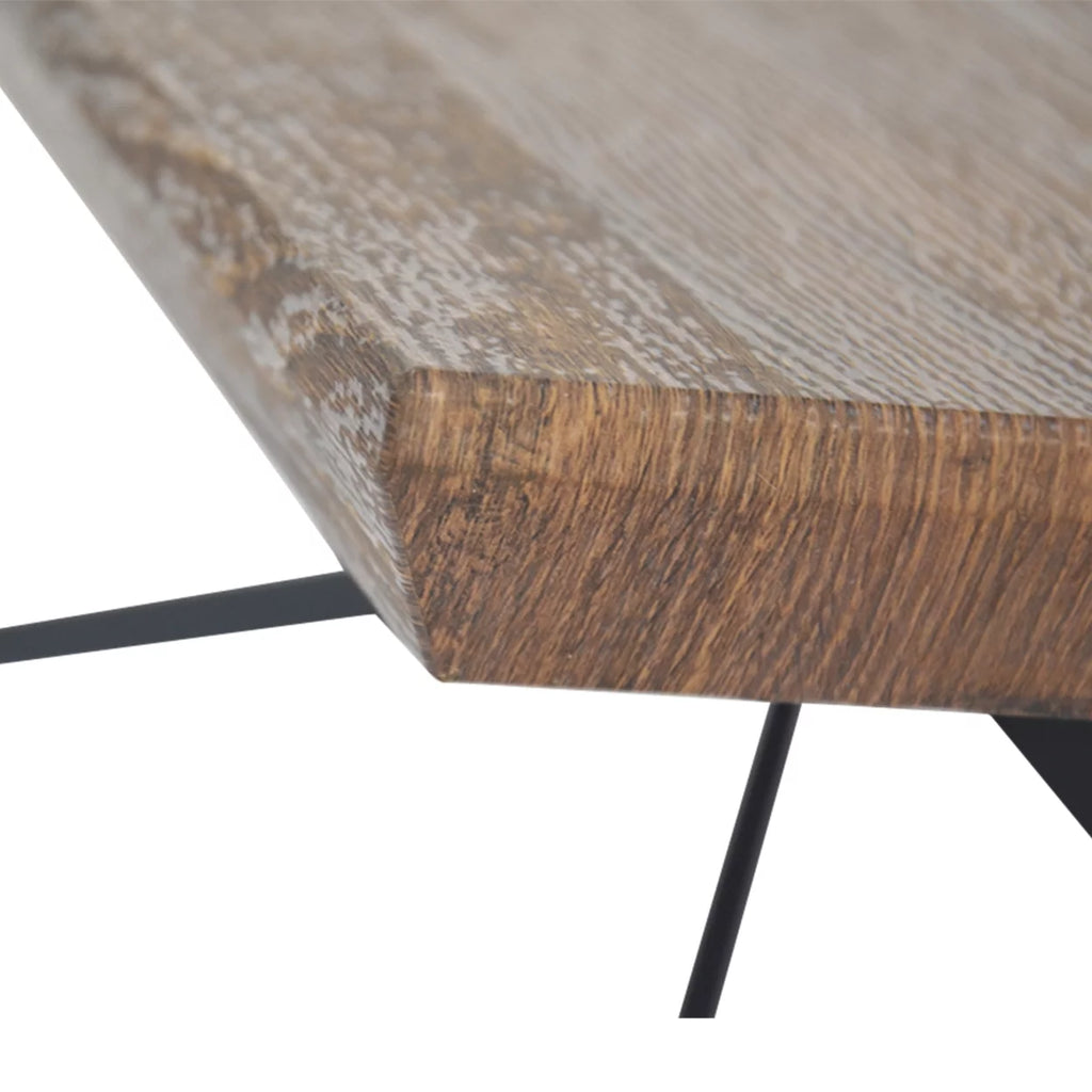 Round Mango Wood Coffee Table with Nesting Basket Frame B4548