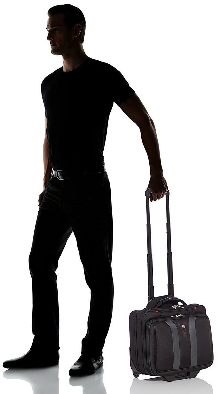 Black Nylon Rolling Case for 17-inch Notebooks L6547