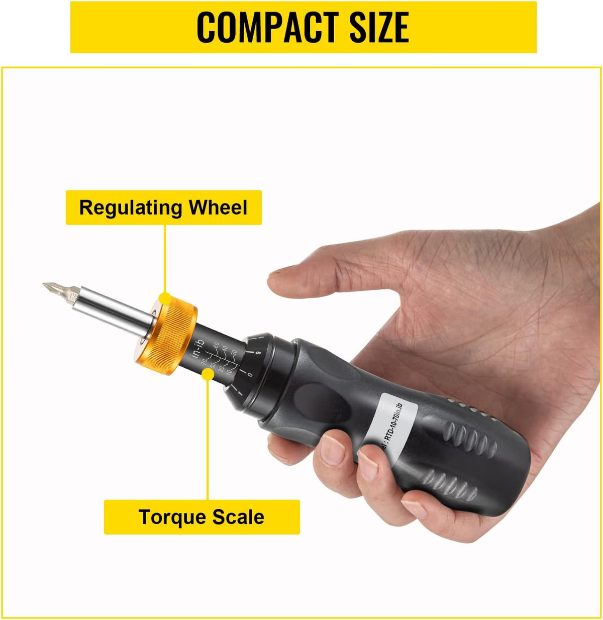 Torque Screwdriver, 1/4" Drive, 10-70 in/lbs, Adjustable, Pack of 2 A645259
