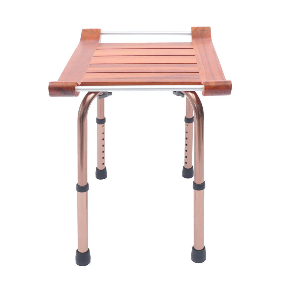 Teak Shower Stool Non-Slip Adjustable S893901