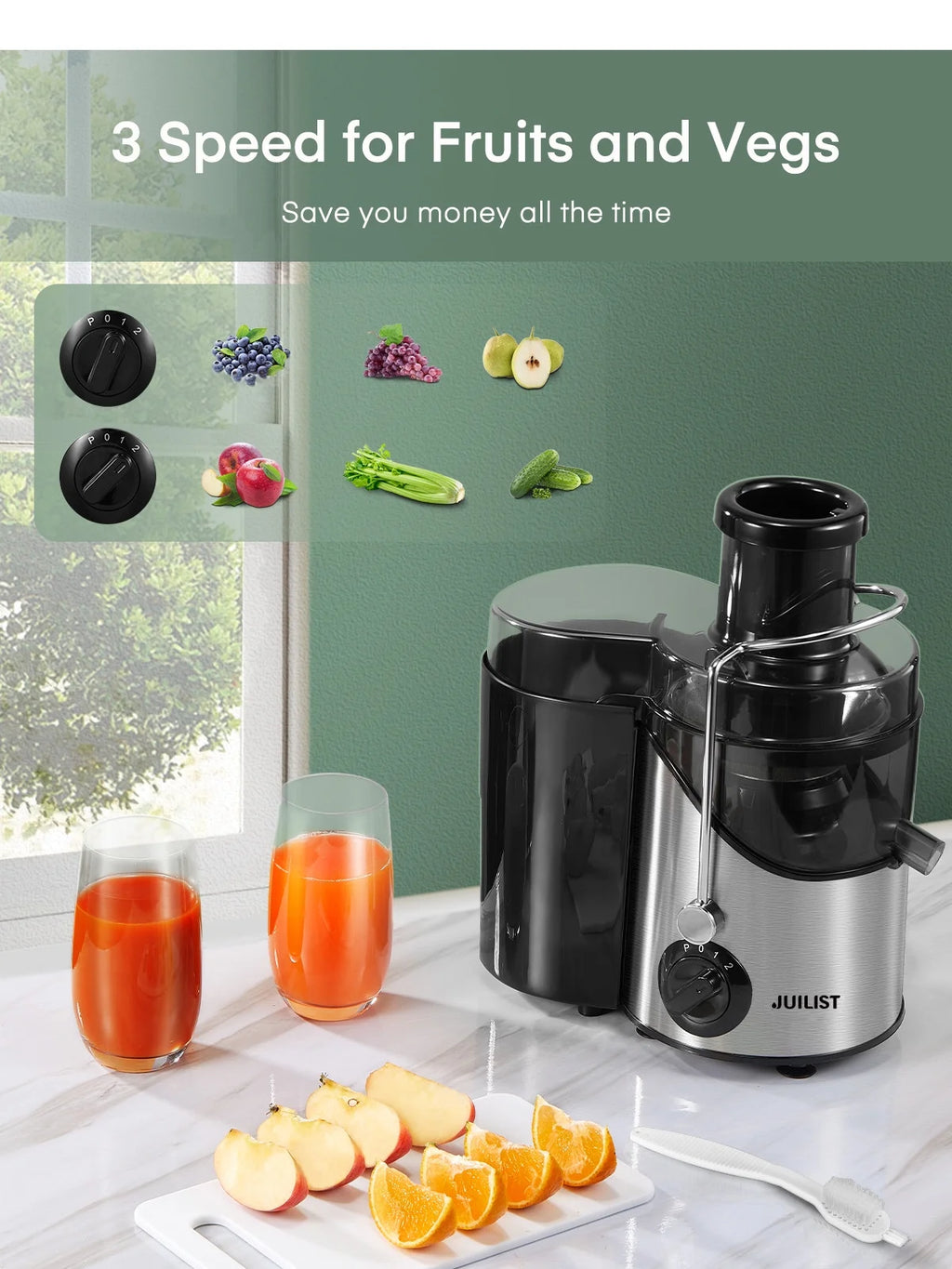 Black Juicer Machine with 3" Feed Chute P305